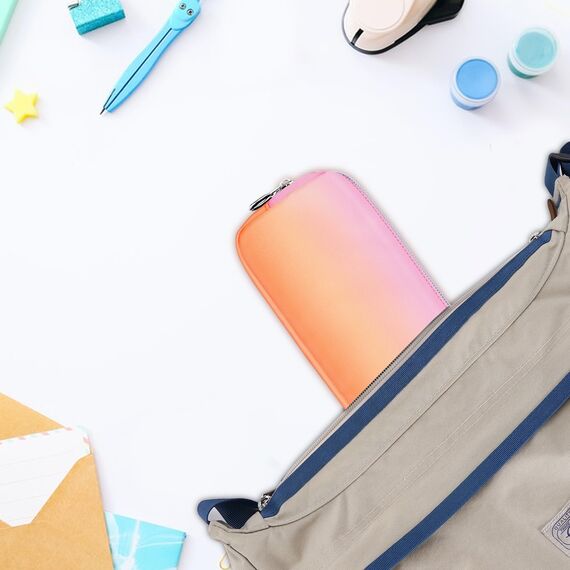 FINPAC Federmäppchen Mäppchen - Große Kapazität Federtasche Stiftetasche Schlamperbox Bleistiftbeutel Schulmäppchen für Schule Büro, Sunset Ombre