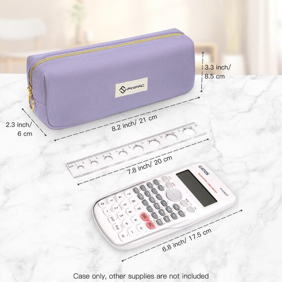 FINPAC Federmäppchen Mäppchen - Große Kapazität Federtasche Stiftetasche Schlamperbox Bleistiftbeutel Schulmäppchen für Schule Büro, Cord-Stoff Lilac