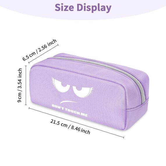 FINPAC Federmäppchen Mäppchen - Große Kapazität Federtasche Stiftetasche Schlamperbox Bleistiftbeutel Schulmäppchen für Schule Büro, Don't Touch Lila