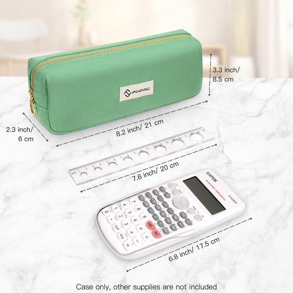 FINPAC Federmäppchen Mäppchen - Große Kapazität Federtasche Stiftetasche Schlamperbox Bleistiftbeutel Schulmäppchen für Schule Büro, Cord-Stoff Grün