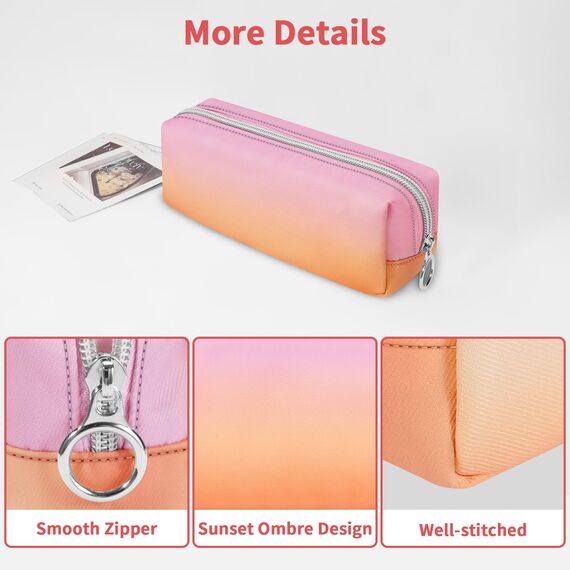 FINPAC Federmäppchen Mäppchen - Große Kapazität Federtasche Stiftetasche Schlamperbox Bleistiftbeutel Schulmäppchen für Schule Büro, Sunset Ombre