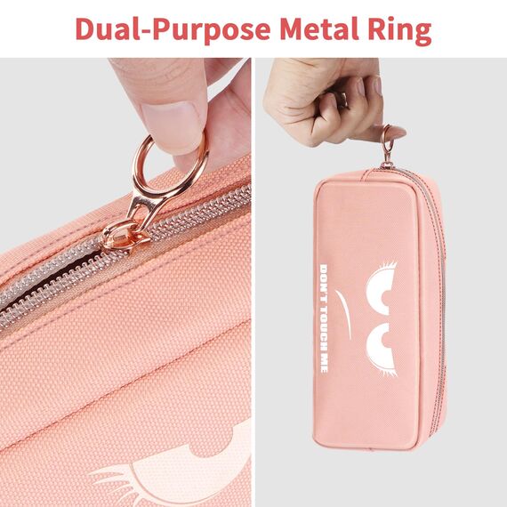 FINPAC Federmäppchen Mäppchen - Große Kapazität Federtasche Stiftetasche Schlamperbox Bleistiftbeutel Schulmäppchen für Schule Büro, Don't Touch Rosa