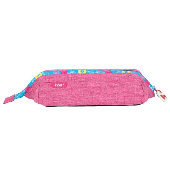 ZIPIT Lenny Federmäppchen für Mädchen, Großes Mäppchen für Schule und Büro, Etui mit breiter Öffnung, Federmappe Rosa