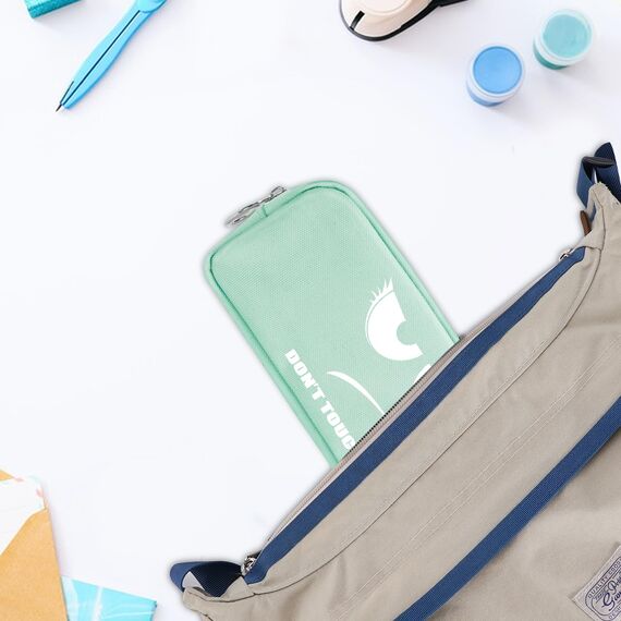 FINPAC Federmäppchen Mäppchen - Große Kapazität Federtasche Stiftetasche Schlamperbox Bleistiftbeutel Schulmäppchen für Schule Büro, Don't Touch Grün