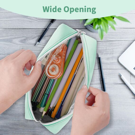FINPAC Federmäppchen Mäppchen - Große Kapazität Federtasche Stiftetasche Schlamperbox Bleistiftbeutel Schulmäppchen für Schule Büro, Don't Touch Grün