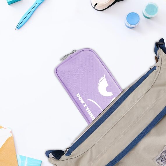 FINPAC Federmäppchen Mäppchen - Große Kapazität Federtasche Stiftetasche Schlamperbox Bleistiftbeutel Schulmäppchen für Schule Büro, Don't Touch Lila