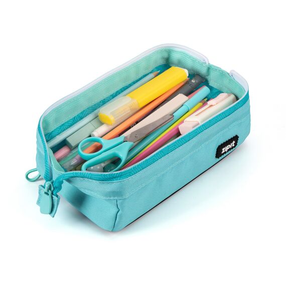 ZIPIT Lenny Federmäppchen, Große Kapazität Reißverschlusstasche für Schule, Multifunktionales Etui, Hellblaugrün