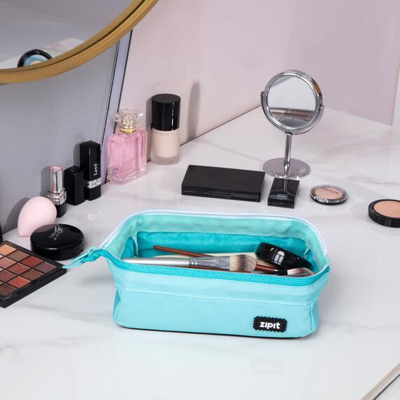 ZIPIT Lenny Federmäppchen, Große Kapazität Reißverschlusstasche für Schule, Multifunktionales Etui, Hellblaugrün