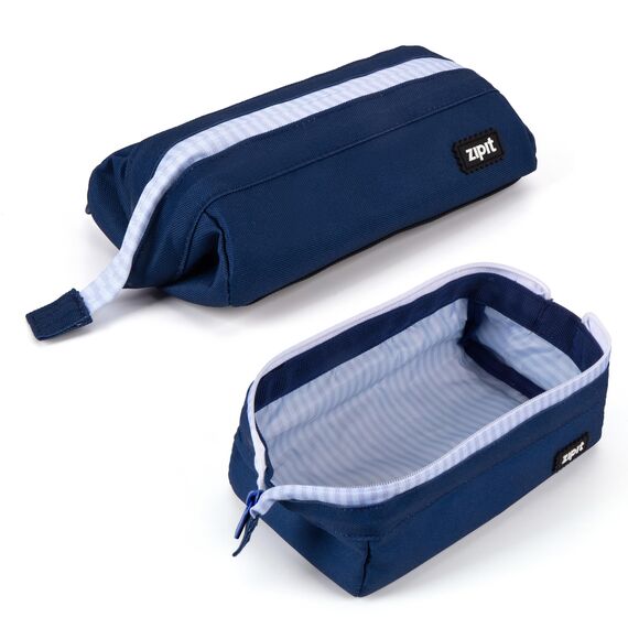 ZIPIT Lenny Federmäppchen, Großes Mäppchen für Schule & Uni, Etui mit breiter Öffnung, Federmappe Dunkelblau