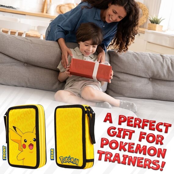 Pokemon Federmäppchen Jungen und Mädchen Mäppchen Gefüllt mit Schreibwaren Set Pikachu Geschenke für Kinder und Teenager (Pikachu)