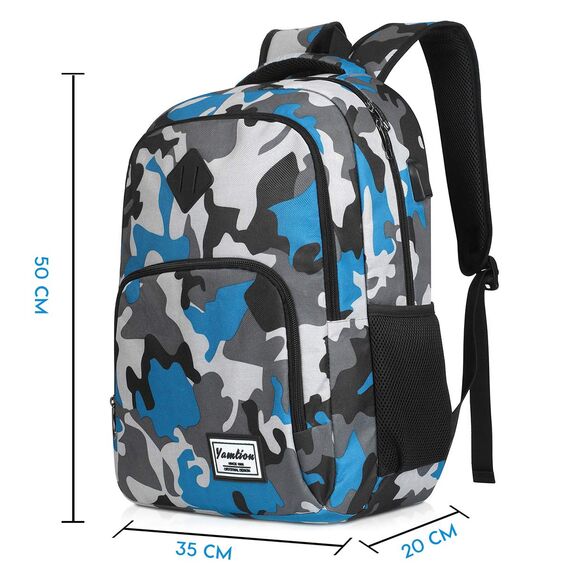 YAMTION Rucksack Jungen Teenager,Schulrucksack mit USB-Ladeanschluss und 15.6 Zoll Laptopfach für Schule