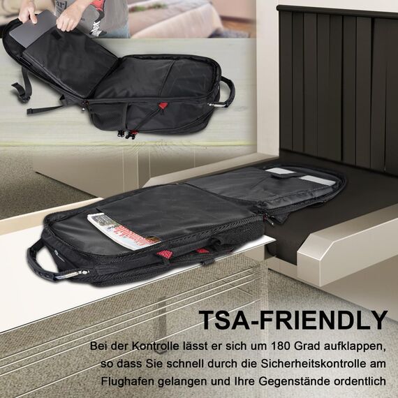 MATEIN Groß Laptop Rucksack Herren 50L, 17,3 Zoll Arbeit Wasserdicht Backpack Laptoptasche Reisen Rucksack, Schulrucksack Teenager Jungen Anti Diebstahl Business Schwarz