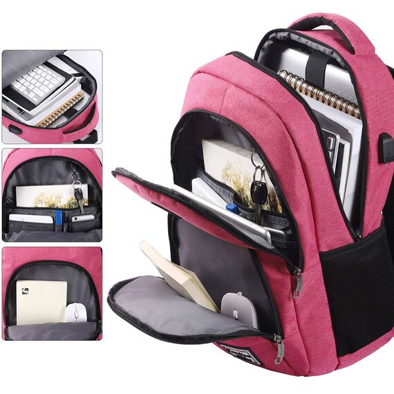 YAMTION Rucksack Laptop für Damen Frauen Mädchen Schulrucksack mit USB-Ladeanschluss Oxford,20-35L