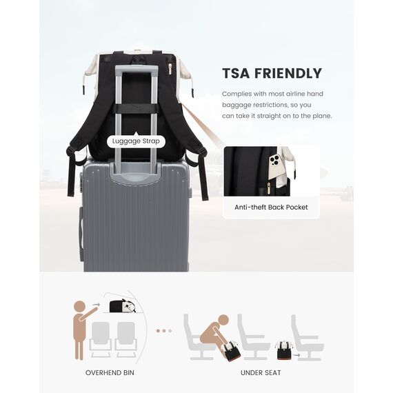 LOVEVOOK Rucksack Damen Groß, Laptop Rucksack mit Laptopfach 17 Zoll, Reiserucksack Damen Wasserdicht, Große Handtasche Backpack Travel, Schultasche Modern, Business Handgepäck für Reise Urlaub Büro