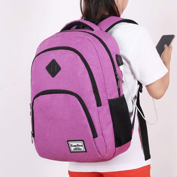 YAMTION Schulrucksack für Damen and Mädchen,Laptop Rucksack mit 15.6 Zoll Laptopfach für Schule Arbeit Reisen