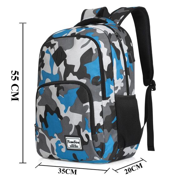 YAMTION Rucksack Jungen Teenager,Schultasche Schulrucksack mit USB-Ladeanschluss und 17.3 Zoll Laptopfach für Schule