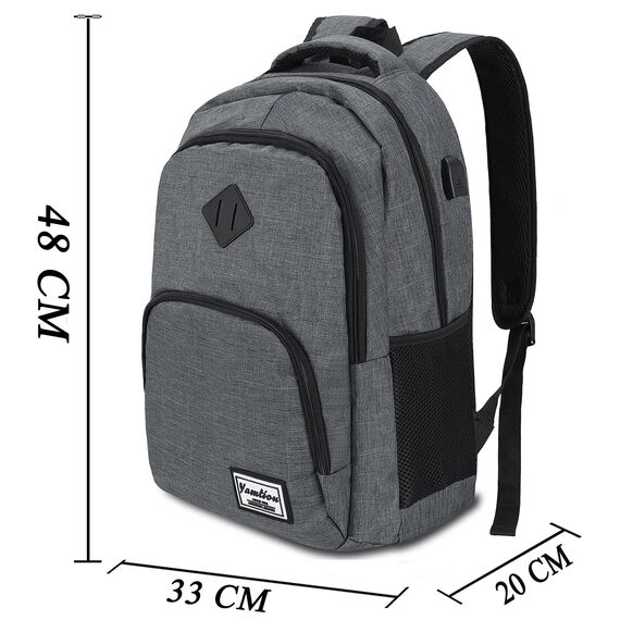 YAMTION Rucksack Herren und Damen,Schulranze Schultasche Laptop Schulrucksack Jungen Teenager Daypack Uni Schule Studium Arbeit