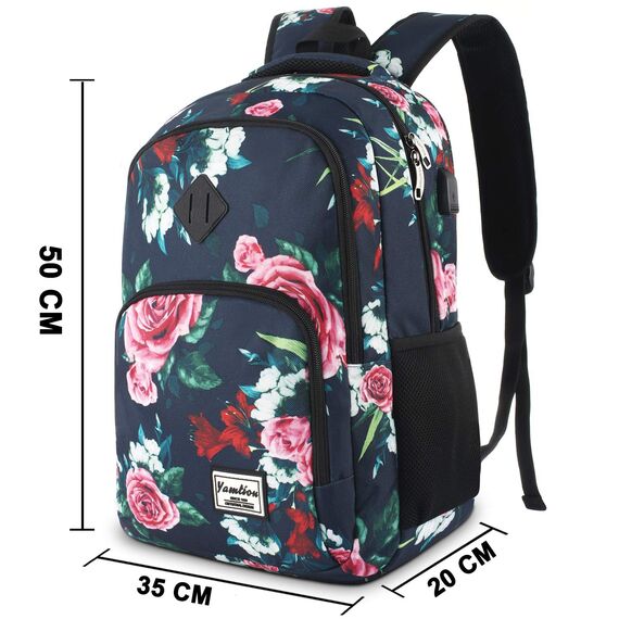 YAMTION Rucksack Damen,Schulrucksack Mädchen Teenager Tagesrucksack Frauen mit Laptopfach für Schule Uni Reisen Camping