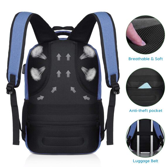 YAMTION Rucksack Herren und Damen,Groß 17.3 Zoll Schultasche Schulranze Schulrucksack Jungen Teenager Laptop Rucksack Uni Studium Schule Arbeit
