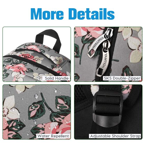 YAMTION Schulranzen Mädchen,Tagesrucksack Frauen Schultasche Damen Rucksack mit Laptopfach für Schule Uni Ausflug Büro