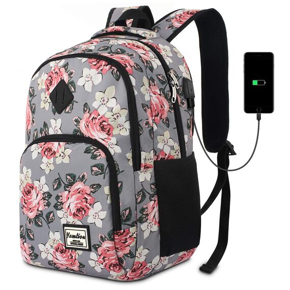 YAMTION Schulranzen Mädchen,Tagesrucksack Frauen Schultasche Damen Rucksack mit Laptopfach für Schule Uni Ausflug Büro