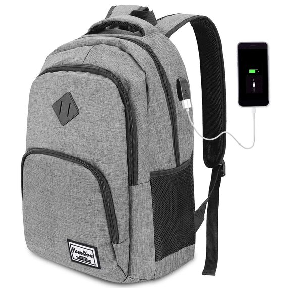YAMTION Rucksack Laptop 17.3 Zoll Rucksack Schule mit USB-Ladeanschluss für Arbeit Schule Reisen Camping