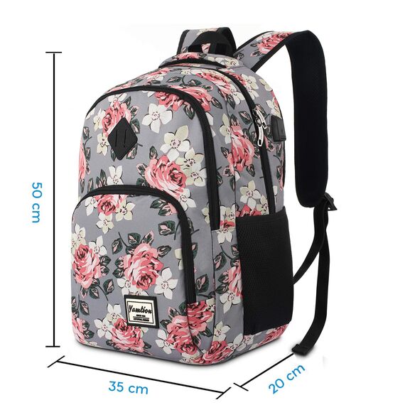 YAMTION Schulranzen Mädchen,Tagesrucksack Frauen Schultasche Damen Rucksack mit Laptopfach für Schule Uni Ausflug Büro