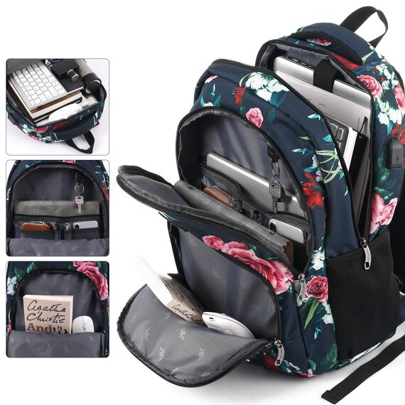 YAMTION Rucksack Damen,Schulrucksack Mädchen Teenager Tagesrucksack Frauen mit Laptopfach für Schule Uni Reisen Camping