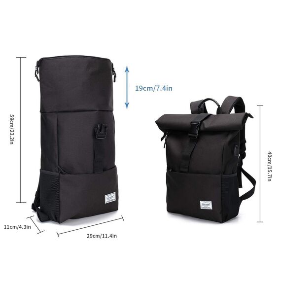 MoFut Rucksack Damen Groß Rucksäcke Herren Groß Schulrucksack viele Fächer mit 15,6" Laptopfach, Unisex Rolltop Rücksack Wasserdicht, Lässiger Backpack Schule Freizeit Uni Arbeit Wandern.