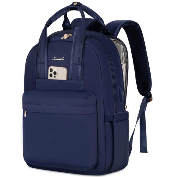 LOVEVOOK Rucksack Damen Groß, 17 Zoll Laptop Schulrucksack Teenager mit Laptopfach, Elegant Schultasche Tagesrucksäcke Handgepäck Rucksack für Uni Reise Arbeit, Marineblau