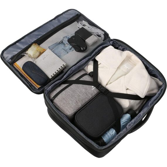 MATEIN 40L Reiserucksack Handgepäck Flugzeug, Erweiterbar 50x35x20cm Herren Cabin Bag Leichtgewicht Reise Rucksack Damen Schulrucksack Carry On Travel Backpack für Business, Arbeit, Schwarz