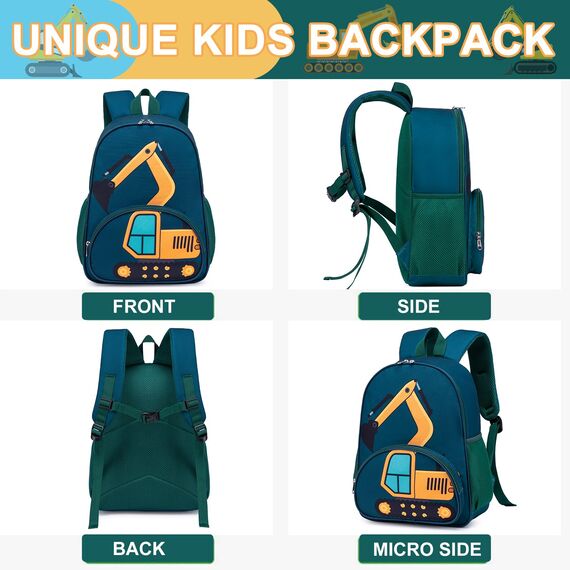 LOIDOU Kinderrucksack Jungen Kinder Rucksack Tagesrucksack Vorschulrucksack Kindergartentasche Schulrucksack für Schule Kita 38cm 3-8Y