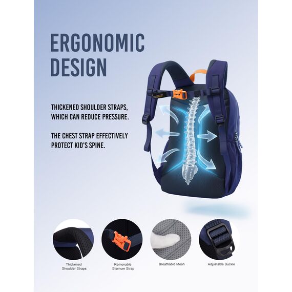 Mountaintop Kinderrucksack Mädchen Jungen Schulrucksack Schultasche für Schule Wander, 15L, 25 x 14 x 41 cm