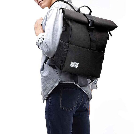 MoFut Rucksack Damen Groß Rucksäcke Herren Groß Schulrucksack viele Fächer mit 15,6" Laptopfach, Unisex Rolltop Rücksack Wasserdicht, Lässiger Backpack Schule Freizeit Uni Arbeit Wandern.