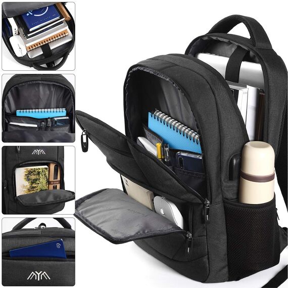 Rucksack Herren, Schulrucksack Jungen Teenager Laptop Rucksack Schule Daypacks für Arbeit Wandern Reisen Camping für 15.6 Zoll Laptop