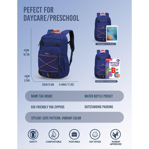 Mountaintop Kinderrucksack Mädchen Jungen Schulrucksack Schultasche für Schule Wander, 15L, 25 x 14 x 41 cm