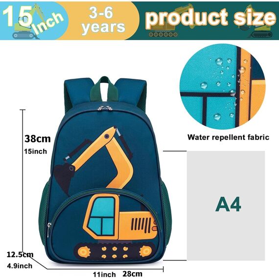 LOIDOU Kinderrucksack Jungen Kinder Rucksack Tagesrucksack Vorschulrucksack Kindergartentasche Schulrucksack für Schule Kita 38cm 3-8Y