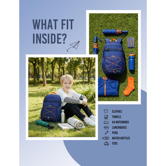 Mountaintop Kinderrucksack Mädchen Jungen Schulrucksack Schultasche für Schule Wander, 15L, 25 x 14 x 41 cm