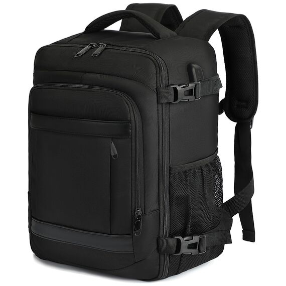KLOSTAIN für Easyjet Handgepäck 45x36x20 Handgepäck Rucksack Reiserucksack Flugzeug Tasche Laptop Rucksack 14 Zoll für Herren Damen Schulrucksack Teenager Jungen,Schwarz