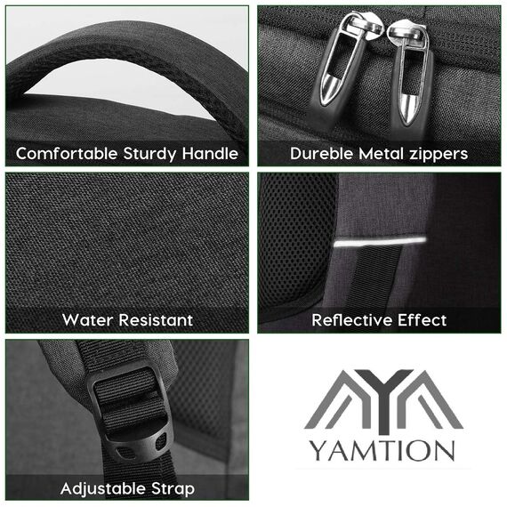 Rucksack Herren, Schulrucksack Jungen Teenager Laptop Rucksack Schule Daypacks für Arbeit Wandern Reisen Camping für 15.6 Zoll Laptop