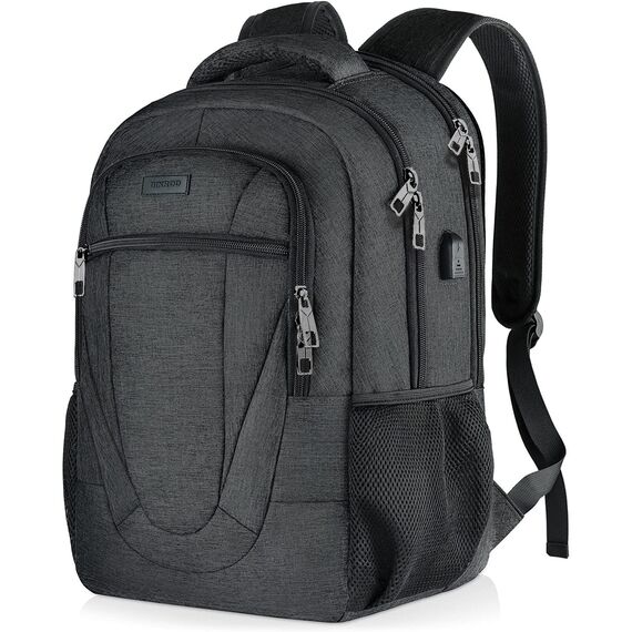 BIKROD Rucksack Herren, Schulrucksack Jungen Teenager, Wasserdichtem Schule 15.6 Zoll Laptop Rucksack mit USB Ladeanschluss, Backpack für Arbeit Reisen Wandern mit Anti Diebstahl Tasche