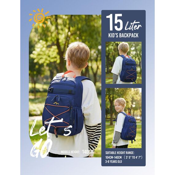 Mountaintop Kinderrucksack Mädchen Jungen Schulrucksack Schultasche für Schule Wander, 15L, 25 x 14 x 41 cm