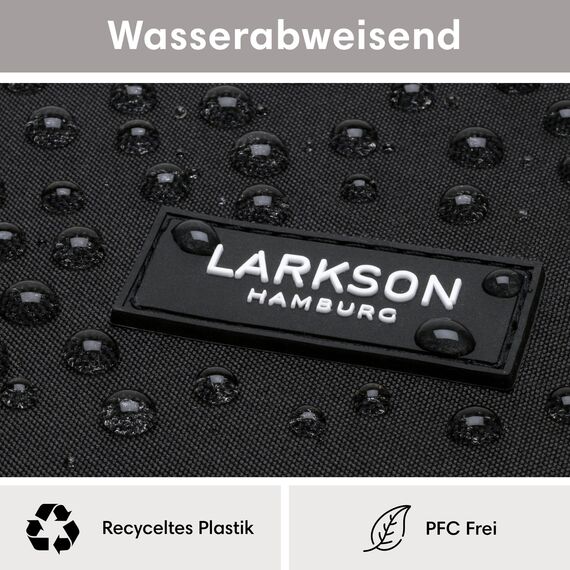 LARKSON Schulrucksack Mädchen & Jungen Teenager Schwarz - No 3 - Rucksack Damen & Herren für Schule - 16" Laptopfach - Aus Recyceltem PET - Wasserabweisend