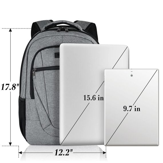 BIKROD Rucksack Herren und Damen, Schulrucksack Jungen Mädchen Teenager, Wasserdicht Rucksack | 15.6 Zoll Laptoptasche mit USB Ladeanschluss | Arbeit Reisen Wandern Backpack mit Anti Diebstahl Tasche