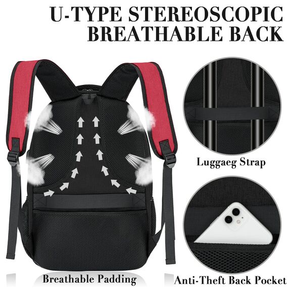 BIKROD Rucksack Herren und Damen, Schulrucksack Jungen Mädchen Teenager, Wasserdicht Rucksack | 15.6 Zoll Laptoptasche mit USB Ladeanschluss | Arbeit Reisen Wandern Backpack mit Anti Diebstahl Tasche