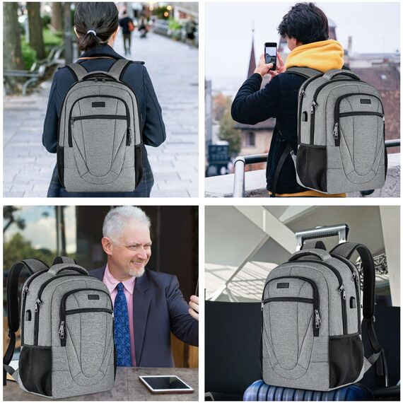 BIKROD Rucksack Herren und Damen, Schulrucksack Jungen Mädchen Teenager, Wasserdicht Rucksack | 15.6 Zoll Laptoptasche mit USB Ladeanschluss | Arbeit Reisen Wandern Backpack mit Anti Diebstahl Tasche