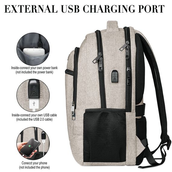 BIKROD Rucksack Herren und Damen, Schulrucksack Jungen Mädchen Teenager, Wasserdicht Rucksack | 17.3 Zoll Laptoptasche mit USB Ladeanschluss | Arbeit Reisen Wandern Backpack mit Anti Diebstahl Tasche