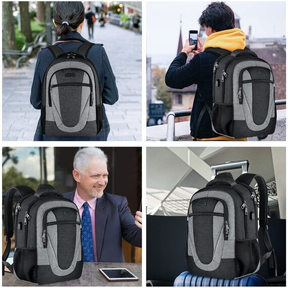 BIKROD Rucksack Herren und Damen, Schulrucksack Jungen Mädchen Teenager, Wasserdicht Rucksack | 15.6 Zoll Laptoptasche mit USB Ladeanschluss | Arbeit Reisen Wandern Backpack mit Anti Diebstahl Tasche