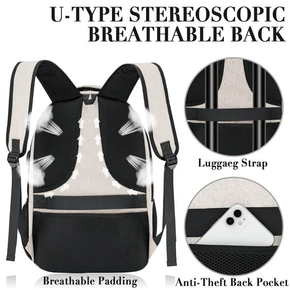 BIKROD Rucksack Herren und Damen, Schulrucksack Jungen Mädchen Teenager, Wasserdicht Rucksack | 17.3 Zoll Laptoptasche mit USB Ladeanschluss | Arbeit Reisen Wandern Backpack mit Anti Diebstahl Tasche