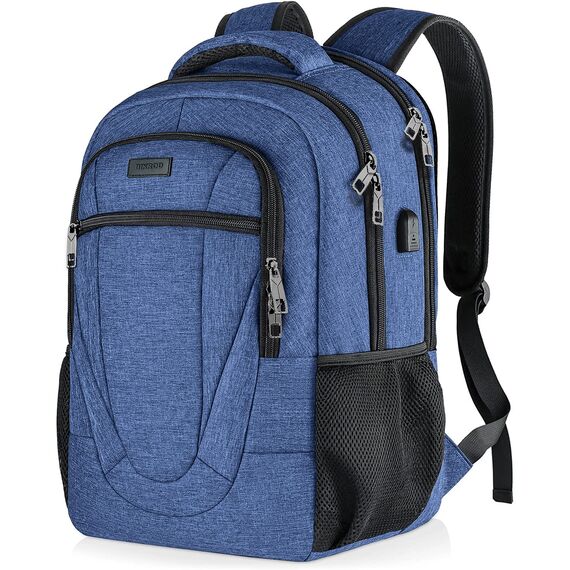 BIKROD Rucksack Herren und Damen, Schulrucksack Jungen Mädchen Teenager, Wasserdicht Rucksack | 17.3 Zoll Laptoptasche mit USB Ladeanschluss | Arbeit Reisen Wandern Backpack mit Anti Diebstahl Tasche